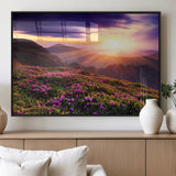 49741-MGV-FP-36X24-3P_Black-Mountain Sunrise Wall Art – Vibrant Floral Landscape Canvas Print, Nature Home Decor for Living Room, Bedroom Office or Cabin