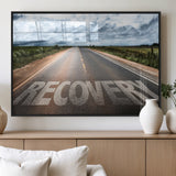 50743-MGV-FP-60X30-3P_Black-Healing Road Wall Art – Motivational Highway Canvas Print, Inspirational Journey Decor for Office, Gym or Living Room