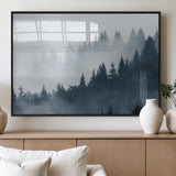 23671-MGV-FP-60X30-3P_Black-Misty Forest Wall Art – Serene Foggy Pine Trees Landscape Canvas Print, Tranquil Nature Decor for Living Room, Bedroom or Office