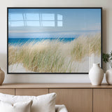 96913-MGV-FP-60X30-3P_Black-Coastal Dunes Wall Art – Serene Beach Grass and Blue Ocean Canvas Print, Relaxing Seaside Nature Decor for Living Room, Bedroom or