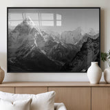 10775-MGV-FP-60X30-3P_Black-Snow Capped Mountain Wall Art – Black and White Canvas Print of Majestic Peaks, Nature Landscape Photography for Office, Bedroom,