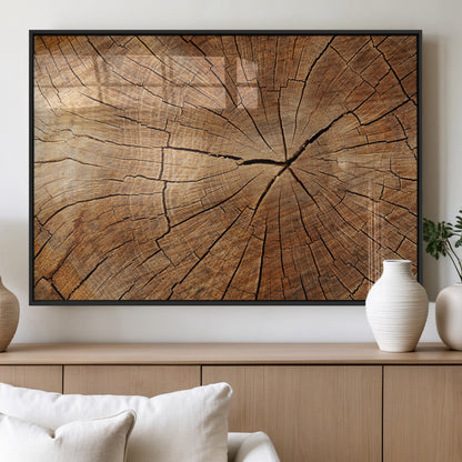 61710-MGV-FP-60X30-3P_Black-Tree Rings Wall Art – Rustic Wood Grain Canvas Print of Tree Trunk Cross Section, Nature Inspired Decor for Cabin, Office, Living