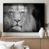 94453-MGV-FP-60X30-3P_Black-Lion Portrait Wall Art – Black and White King of the Jungle Canvas Print, Safari Wildlife Decor for Office, Bedroom, or Living