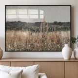 46308-MGV-FP-36X24-3P_Black-Wildflower Field Wall Art – Rustic Meadow Landscape Canvas Print, Country Nature Decor for Living Room, Bedroom or Farmhouse
