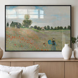 74890-MGV-FP-36X24-3P_Black-Monet Poppy Field Wall Art – Impressionist Landscape Canvas Print, Classic French Artwork for Living Room, Bedroom or Office Decor