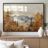 72950-MGV-FP-36X24-3P_Black-Autumn Mountain Forest Wall Art – Golden Fall Landscape Canvas Print, Nature-Inspired Home Decor for Living Room, Bedroom or