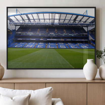 59508-MGV-FP-36X24-3P_Black-Chelsea Stadium Wall Art – Stamford Bridge Football Arena Canvas Print, Iconic Soccer Artwork for Living Room, Office, Game Room