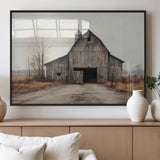 11602-MGV-FP-36X24-3P_Black-Old Barn Wall Art Canvas Print, Framed Rustic Barn Art Picture Print, Old Farmhouse Perfect Rustic Farmhouse Decor Artwork