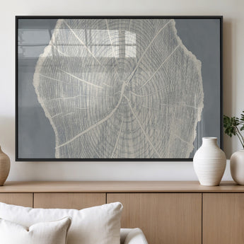 25547-MGV-FP-60X30-3P_Black-Tree Ring Wall Art Canvas Print, Framed Linocut Tree Ring Art Picture Print, Wood Texture Perfect Minimalist Farmhouse Decor