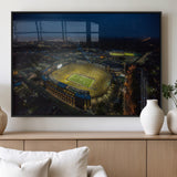 33588-MGV-FP-60X30-3P_Black-Football Stadium Wall Art – Aerial Night Game Canvas Print Packed Field City Lights, Sports Photography Decor for Game Room, Man