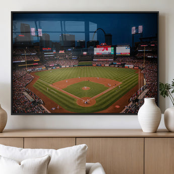 38612-MGV-FP-60X30-3P_Black-Busch Stadium Wall Art Canvas Print, Framed Missouri Stadium Art Picture Print, Busch Stadium Field Perfect Sports Room Decor