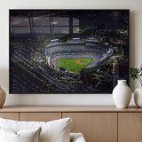 16515-MGV-FP-60X30-3P_Black-Dodgers Stadium Wall Art Canvas Print, Framed Baseball Stadium Art Picture Print, Dodgers Field Perfect Sport Room Decor Artwork