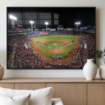 47365-MGV-FP-36X24-3P_Black-Fenway Park Stadium Wall Art Canvas Print, Framed Boston Baseball Stadium Art Picture Print, MLB Stadium Field Perfect Sport Room