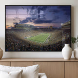 50825-MGV-FP-60X30-3P_Black-Notre Dame Stadium Wall Art Canvas Print, Framed Indiana Stadium Art Picture Print, Football Stadium Perfect Sports Room Decor