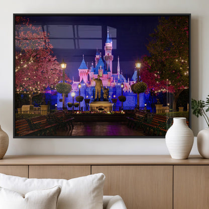 79435-MGV-FP-60X30-3P_Black-Disney Castle Wall Art Canvas Print, Framed Magic Kingdom Art Picture Print, Disney World Perfect Child Room Decor Artwork