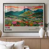 54215-MGV-FP-36X24-3P_Black-Yayoi Kusama Wall Art – Panoramic Japanese Landscape Canvas Print, Modern Abstract Nature Decor for Office, Bedroom or Living Room