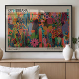 40791-MGV-FP-36X24-3P_Black-Kusama Inspired Wall Art – Vibrant Abstract Floral Jungle Canvas Print, Bold Pop Art Botanical Decor for Living Room, Bedroom, or