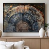 16193-MGV-FP-60X30-3P_Black-Tree Ring Wall Art – Abstract Wood Grain Canvas Print, Rustic Nature Texture Artwork Poster for Living Room, Bedroom, Office,