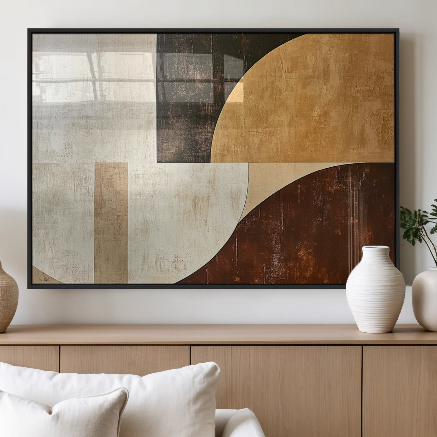 15030-MGV-FP-36X24-3P_Black-Wabi Sabi Wall Art Canvas Print, Framed Modern Abstract Art Picture Print, Minimalist Zen Perfect Minimalist Modern Decor Artwork