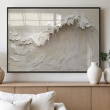45175-MGV-FP-36X24-3P_Black-Textured Wave Wall Art Canvas Print, Framed Minimal Seascape Art Picture Print, Elegant Wave Perfect Modern Coastal Decor Artwork