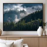 84598503-MGV-FP-36X24-3P_Black-Misty Forest Wall Art Canvas Print, Framed Pine Hills Art Picture Print, Moody Hills Perfect Moody Woodland Decor Artwork