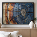 82059233-MGV-FP-60X30-3P_Black-Rustic Tree Ring Wall Art – Natural Wood Texture Canvas Print, Framed Abstract Tree Stump for Farmhouse, Log Cabin, Wooden House