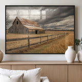 26821575-MGV-FP-36X24-3P_Black-Old Barn Wall Art Canvas Print, Framed Rustic Barn Art Picture Print, Moody Farm Perfect Rustic Farmhouse Decor Artwork