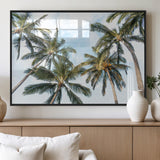 87247012-MGV-FP-60X30-3P_Black-Skyward Palm Trees Wall Art Canvas Print, Framed Tropical Sky Art Picture Print, Coconut Palm Perfect Tropical Skyview Decor