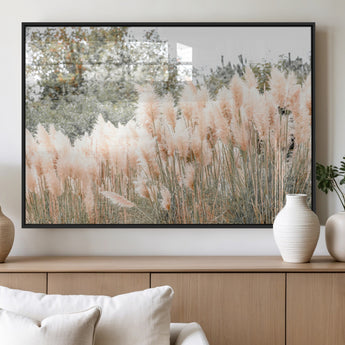 21826392-MGV-FP-36X24-3P_Black-Pampas Grass Wall Art Canvas Print, Framed Soft Pampas Art Picture Print, Pastel Grasses Perfect Soft Neutral Boho Decor Artwork