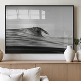 24029476-MGV-FP-60X30-3P_Black-Black Wave Wall Art Canvas Print, Framed Abstract Surf Art Picture Print, Minimalist Ocean Perfect Minimalist Coastal Decor