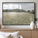 43258946-MGV-FP-60X30-3P_Black-Daisy Field Wall Art Canvas Print, Framed Pastel Flower Art Picture Print, Meadow Bloom Perfect Scandinavian Minimalist Decor