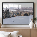 79857868-MGV-FP-60X30-3P_Black-Snowy Mountain Wall Art Canvas Print, Framed Ski Slope Art Picture Print, Winter Forest Perfect Modern Rustic Decor Artwork