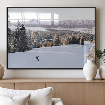 79857868-MGV-FP-60X30-3P_Black-Snowy Mountain Wall Art Canvas Print, Framed Ski Slope Art Picture Print, Winter Forest Perfect Modern Rustic Decor Artwork