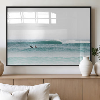56345117-MGV-FP-36X24-3P_Black-Minimalist Surfing Wall Art Canvas Print, Framed Ocean Waves Art Picture Print, Soft Ocean Perfect Minimalist Coastal Decor