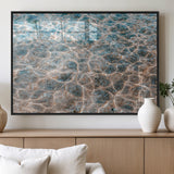 26580287-MGV-FP-60X30-3P_Black-Clear Water Wall Art Canvas Print, Framed Sunlit Ripples Art Picture Print, Ocean Texture Perfect Modern Coastal Decor Artwork