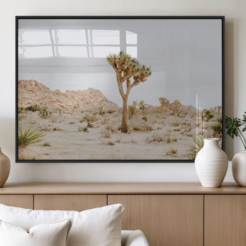 67109959-MGV-FP-36X24-3P_Black-Joshua Tree Wall Art Canvas Print, Framed Neutral Desert Art Picture Print, Earthy Landscape Perfect Neutral Boho Decor Artwork