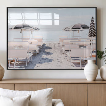 67623952-MGV-FP-60X30-3P_Black-Minimalist Beach Wall Art Canvas Print, Framed Pastel Sand Art Picture Print, Beach Aesthetic Perfect Coastal Minimalist Decor