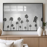 62298277-MGV-FP-60X30-3P_Black-Monochrome Palms Wall Art Canvas Print, Framed Minimalist Trees Art Picture Print, Silhouetted Palms Perfect Tropical Minimalist