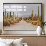 30742780-MGV-FP-60X30-3P_Black-Desert Cactus Wall Art Canvas Print, Framed Southwestern Art Picture Print, Bohemian Western Perfect Southwestern Boho Decor
