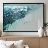 33764764-MGV-FP-60X30-3P_Black-Minimal Beach Wall Art Canvas Print, Framed Ocean Swimming Art Picture Print, Clear Ocean Perfect Minimal Coastal Decor Artwork