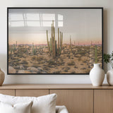 76234974-MGV-FP-60X30-3P_Black-Desert Cactus Wall Art Canvas Print, Framed Baja Desert Art Picture Print, Pastel Desert Perfect Southwestern Boho Decor Artwork