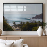88336640-MGV-FP-60X30-3P_Black-Tropical Beach Scene Wall Art Canvas Print, Framed Coastal Photography Art Picture Print, Ocean Horizon Art Perfect Coastal Boho