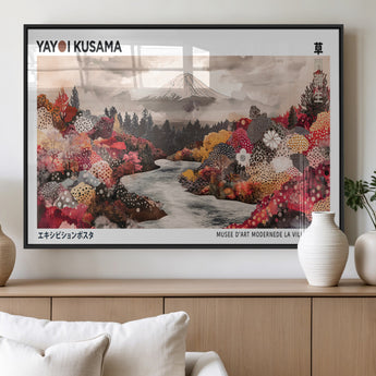 32352074-MGV-FP-36X24-3P_Black-Japanese Landscape Wall Art – Mount Fuji River Canvas Print, Modern Asian Inspired Nature Decor for Living Room, Bedroom, Office