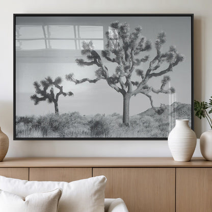 58647785-MGV-FP-60X30-3P_Black-Calm Earthy Aesthetic Wall Art Canvas Print, Framed Arid Terrain Decor Art Picture Print, Joshua Tree Perfect Rustic Minimalist