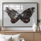 99831147-MGV-FP-36X24-3P_Black-Spotted Butterfly Wall Art Canvas Print, Framed Neutral Insect Theme Art Picture Print, Earthy Wing Pattern Perfect Modern Rustic