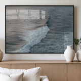 23077324-MGV-FP-36X24-3P_Black-Ocean Waves Wall Art Canvas Print, Framed Coastal Serenity Art Picture Print, Surf Aesthetic Perfect Modern Coastal Decor Artwork