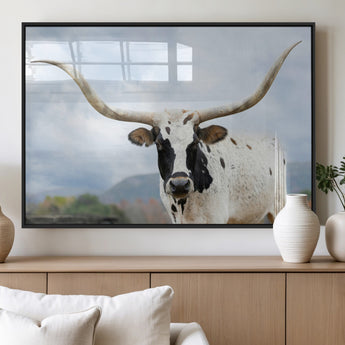 63592811-MGV-FP-36X24-3P_Black-Texas Longhorn Wall Art Canvas Print, Framed Western Rustic Art Picture Print, Farmhouse Decor Perfect Rustic Farmhouse Decor