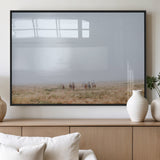 14761944-MGV-FP-36X24-3P_Black-Foggy Plains Wall Art Canvas Print, Framed Horseback Riders Art Picture Print, Rustic Western Perfect Rustic Western Decor Artwork