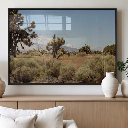 16114018-MGV-FP-36X24-3P_Black-Joshua Tree Wall Art Canvas Print, Framed Desert Landscape Art Picture Print, Mountain Horizon Perfect Southwestern Boho Decor
