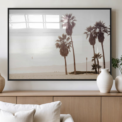 48255923-MGV-FP-36X24-3P_Black-Coastal Light Wall Art Canvas Print, Framed Relaxing Shoreline Art Picture Print, Minimalist Ocean Perfect Tropical Serenity Decor